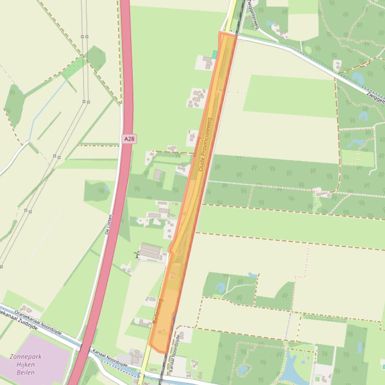 Kaart van postcodegebied 9414TJ.