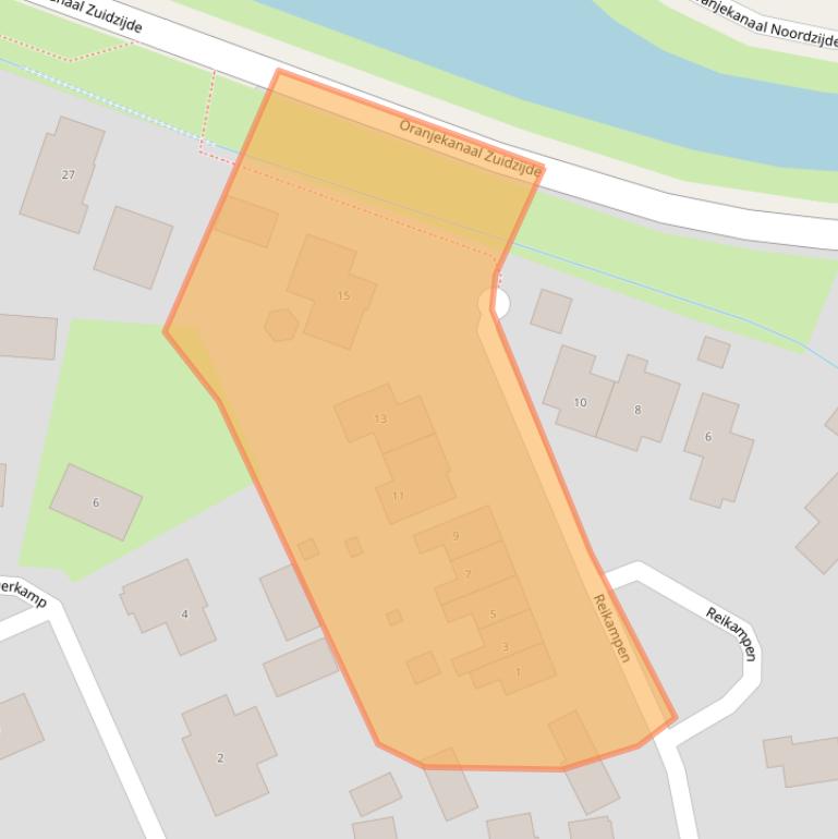 Kaart van postcodegebied 9415RA.