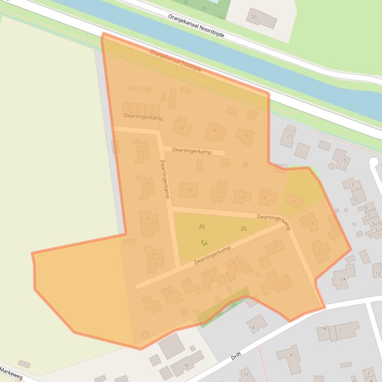 Kaart van postcodegebied 9415RD.