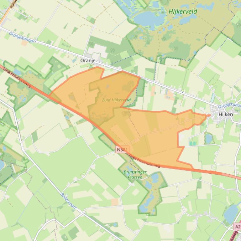 Kaart van postcodegebied 9415TE.