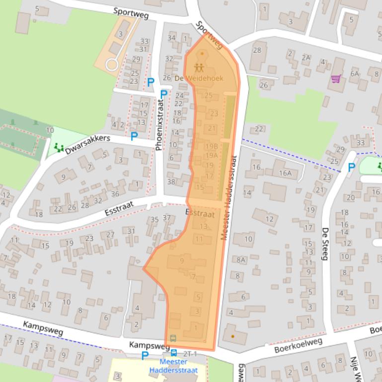 Kaart van postcodegebied 9418PB.