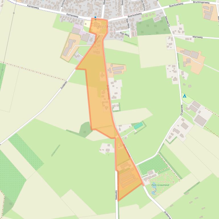 Kaart van postcodegebied 9418PW.