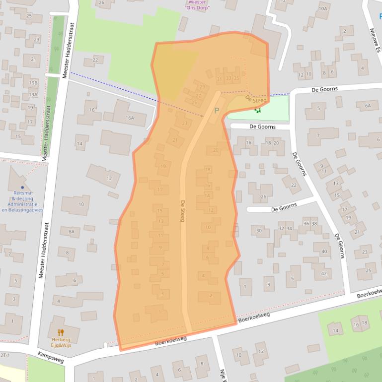 Kaart van postcodegebied 9418PZ.
