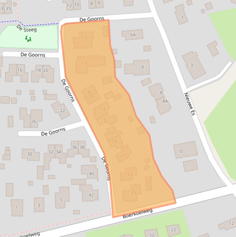 Kaart van postcodegebied 9418RC.