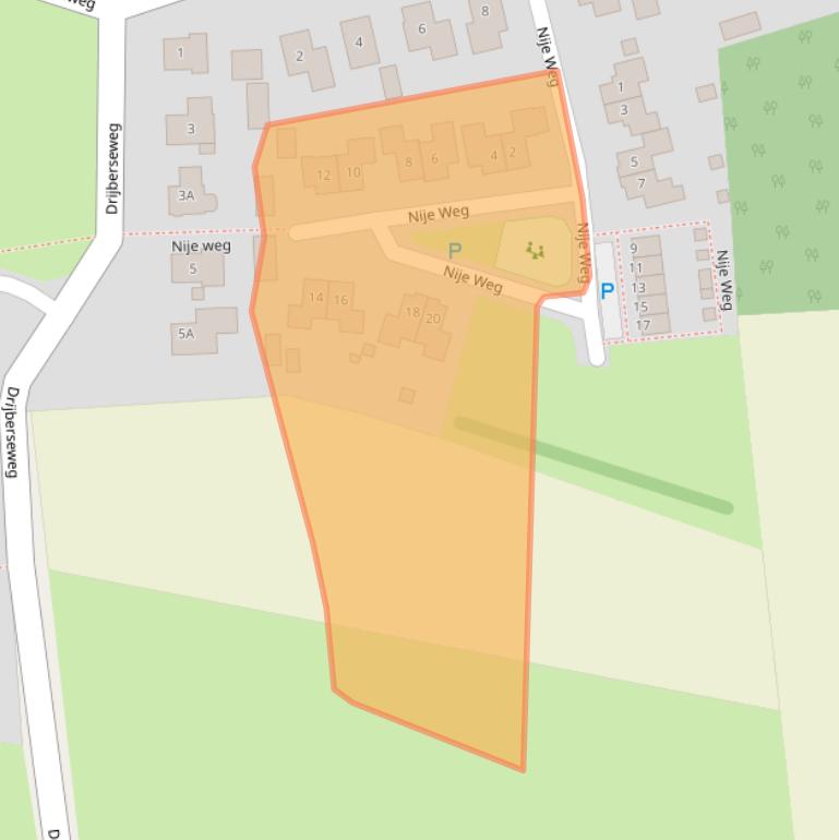 Kaart van postcodegebied 9418RG.