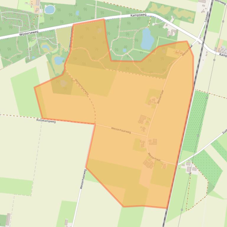 Kaart van postcodegebied 9418TB.