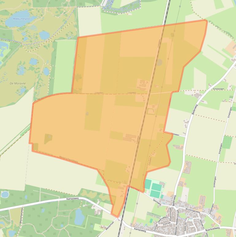 Kaart van postcodegebied 9418TC.