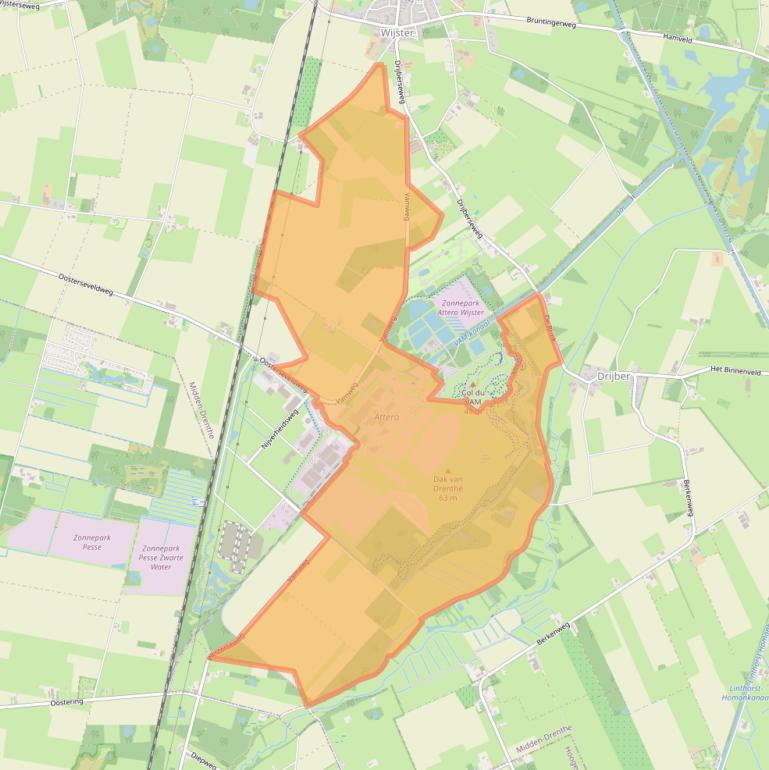 Kaart van postcodegebied 9418TM.