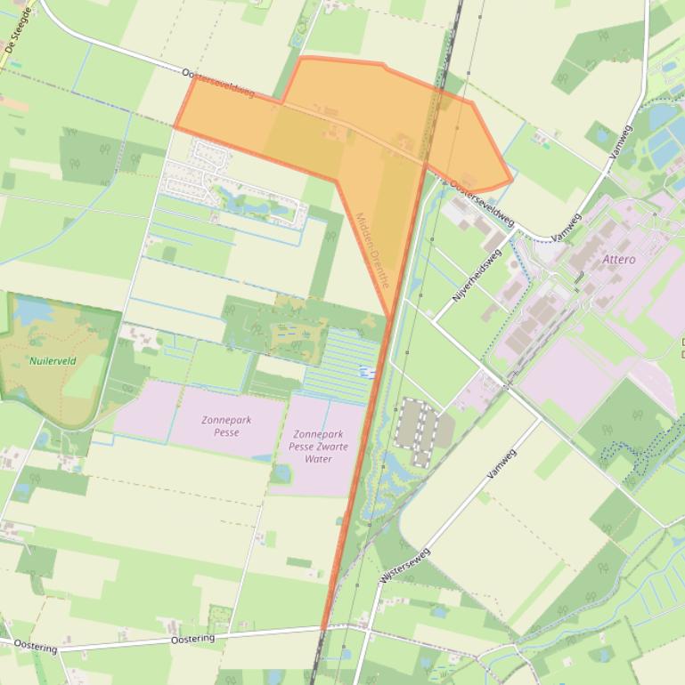 Kaart van postcodegebied 9418TN.