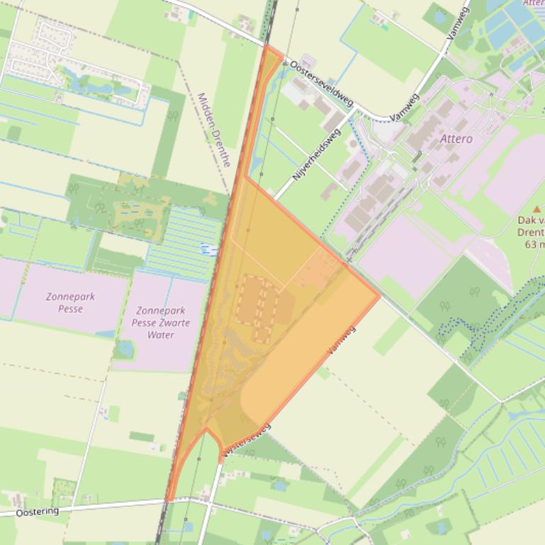 Kaart van postcodegebied 9418TS.