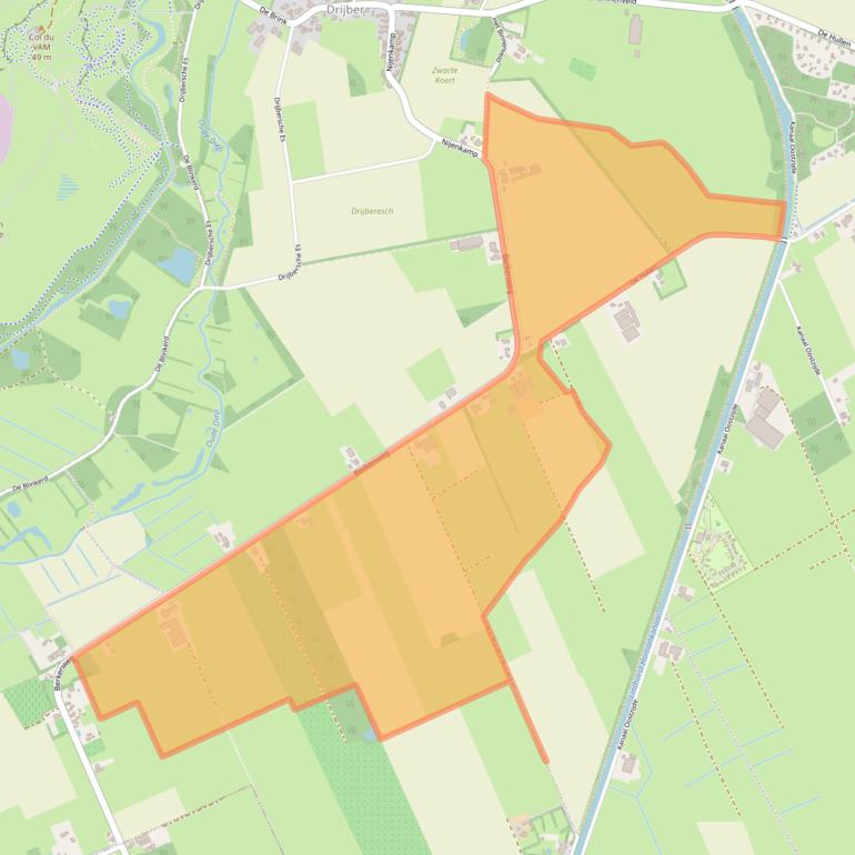 Kaart van postcodegebied 9419TE.