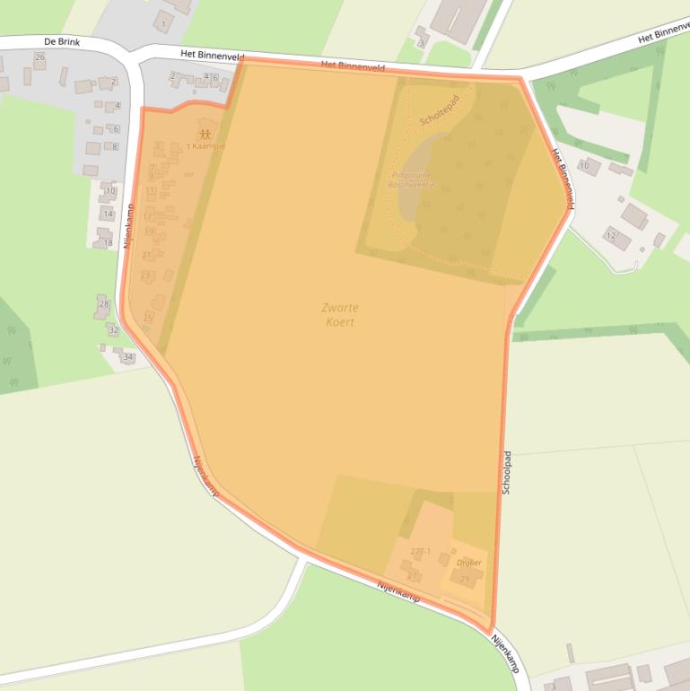 Kaart van postcodegebied 9419TM.