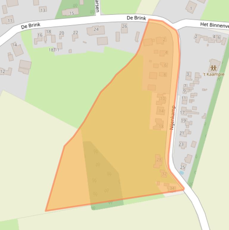 Kaart van postcodegebied 9419TN.