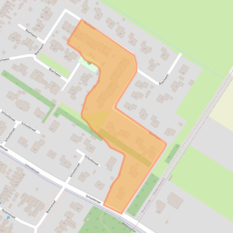 Kaart van postcodegebied 9421MB.