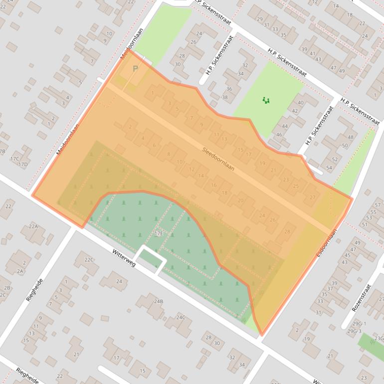 Kaart van postcodegebied 9421RD.