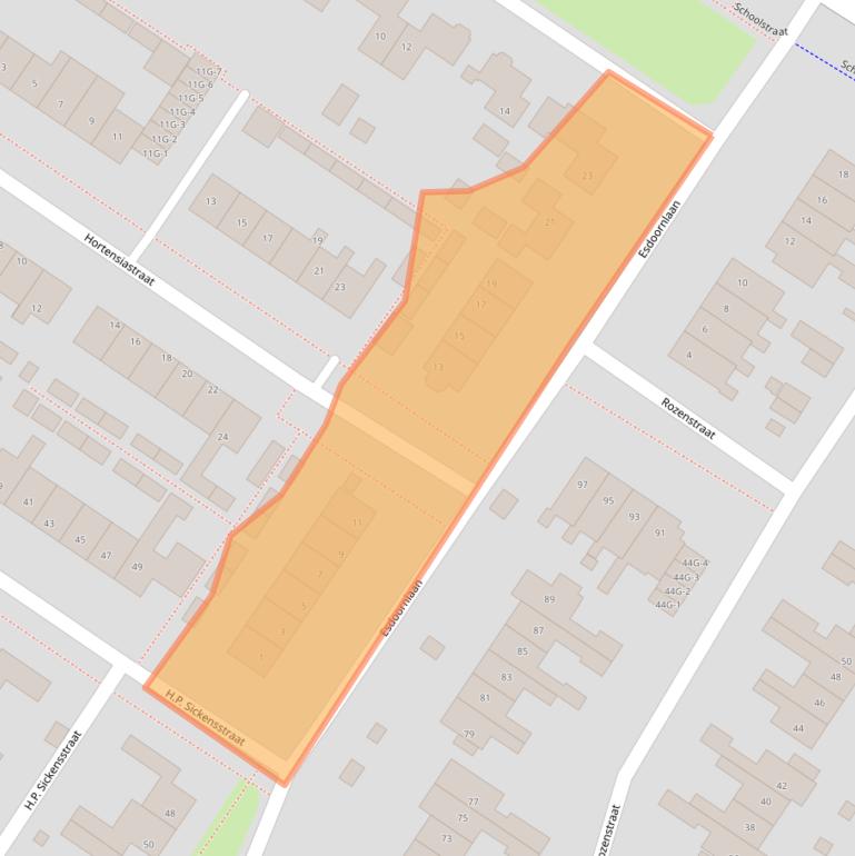 Kaart van postcodegebied 9421RJ.