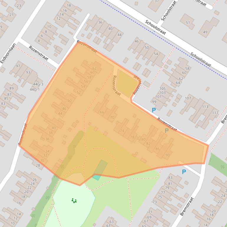 Kaart van postcodegebied 9421RR.