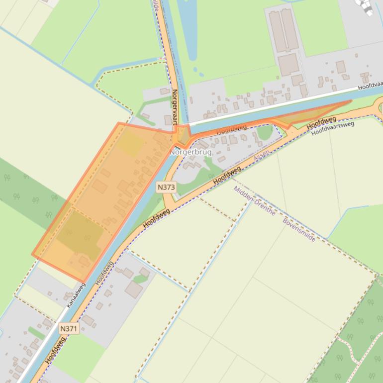 Kaart van postcodegebied 9421TC.