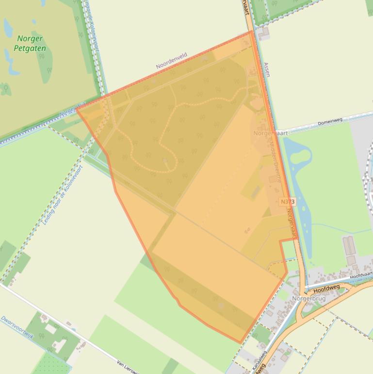 Kaart van postcodegebied 9421TG.