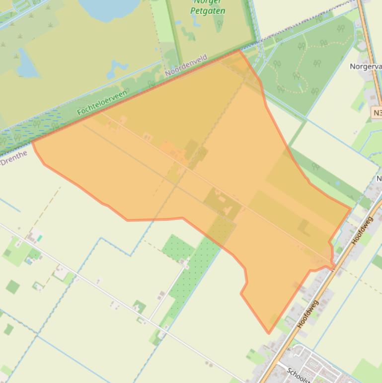 Kaart van postcodegebied 9421TH.