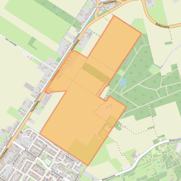 Kaart van postcodegebied 9421VE.