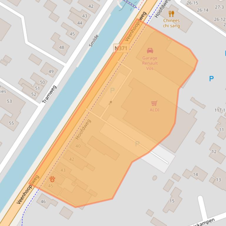 Kaart van postcodegebied 9422AC.