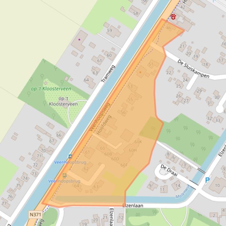 Kaart van postcodegebied 9422AD.