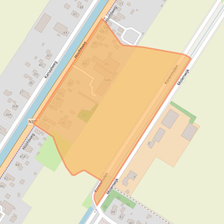 Kaart van postcodegebied 9422AJ.