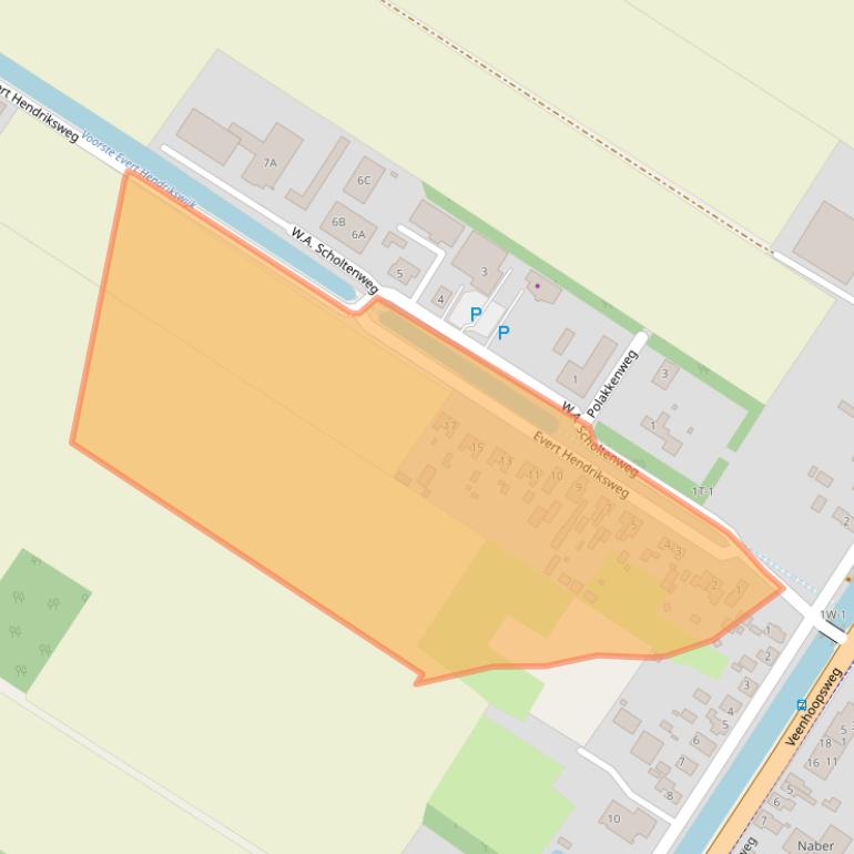 Kaart van postcodegebied 9422BN.