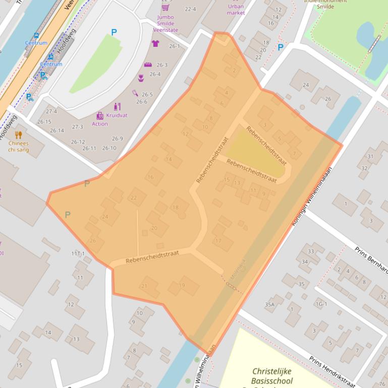 Kaart van postcodegebied 9422EB.