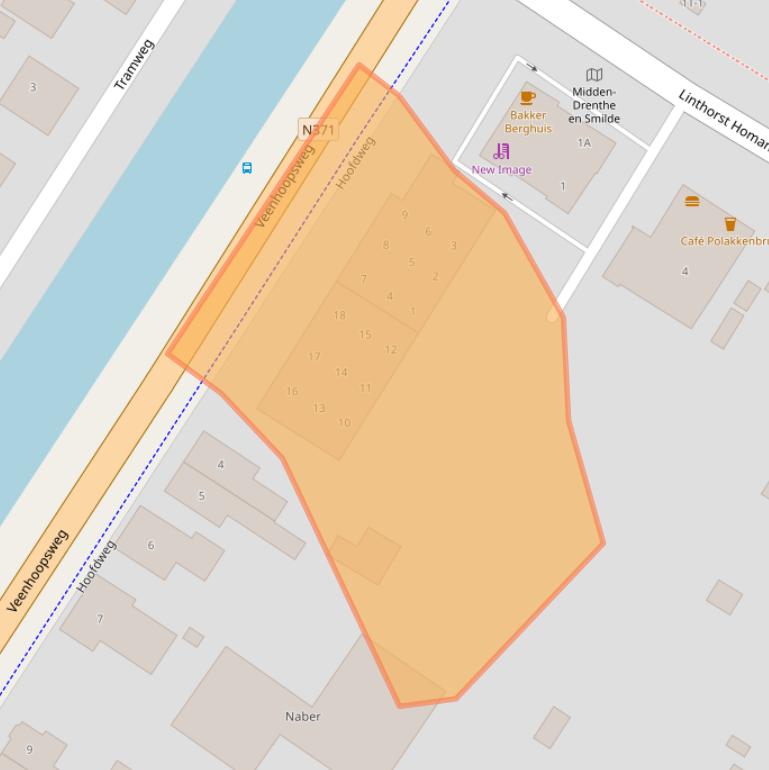 Kaart van postcodegebied 9422ET.