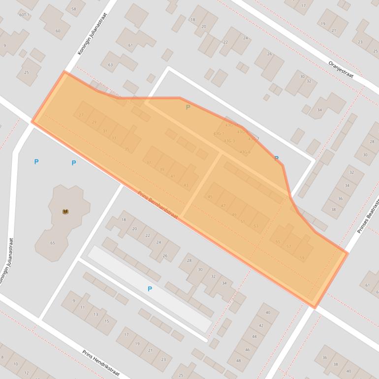 Kaart van postcodegebied 9422GB.