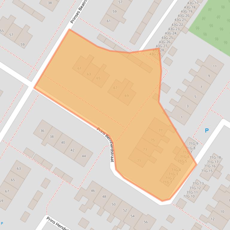 Kaart van postcodegebied 9422GC.