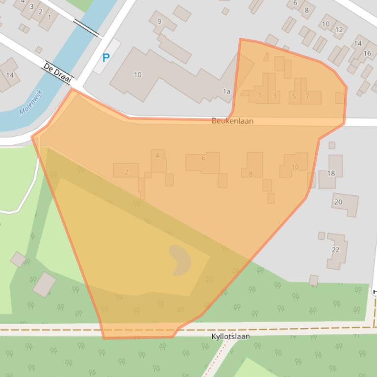 Kaart van postcodegebied 9422JE.