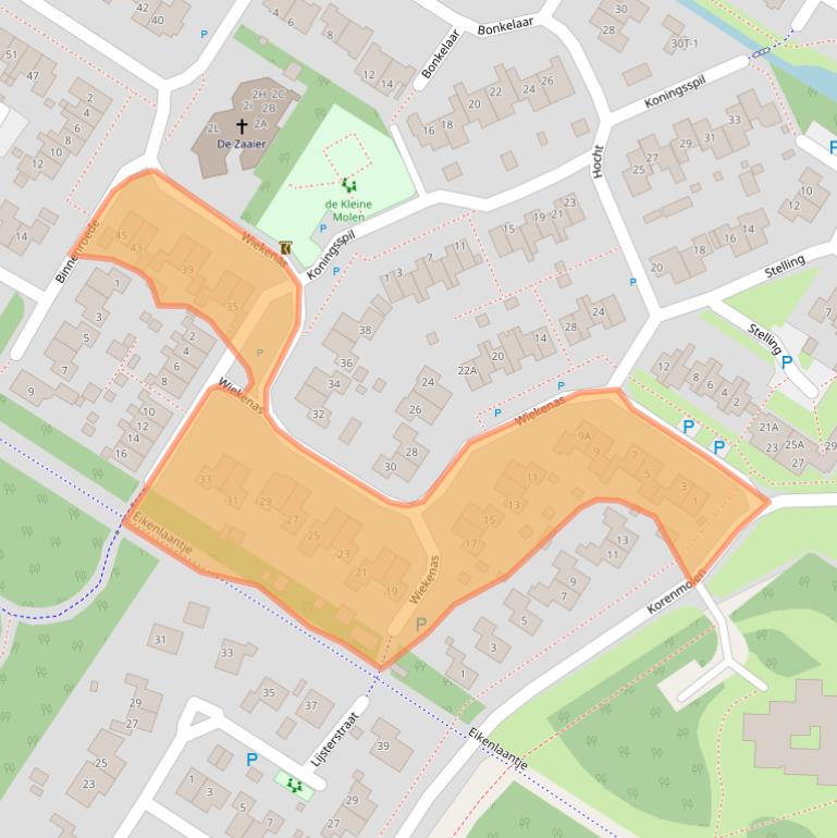 Kaart van postcodegebied 9422LC.