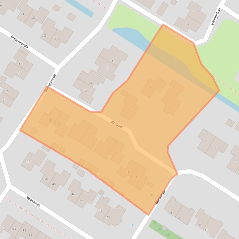 Kaart van postcodegebied 9422LN.