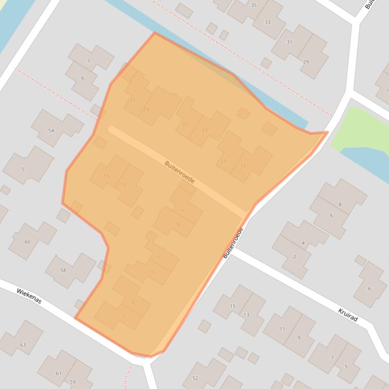 Kaart van postcodegebied 9422LP.