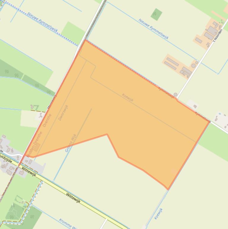 Kaart van postcodegebied 9422TK.