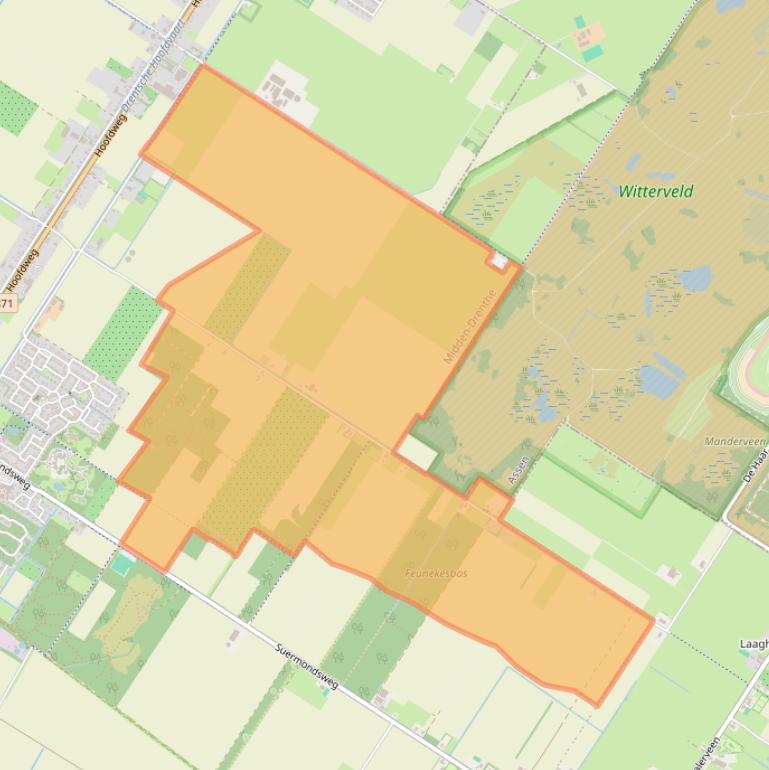 Kaart van postcodegebied 9422VD.
