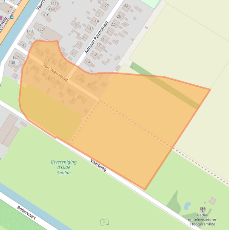 Kaart van postcodegebied 9423RD.