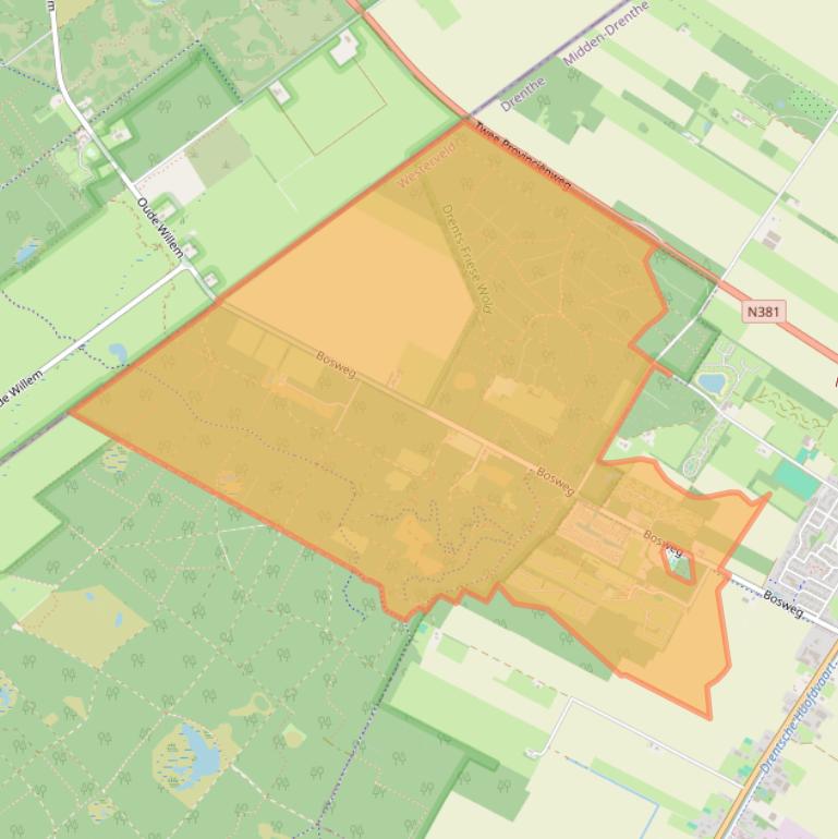 Kaart van postcodegebied 9423TA.