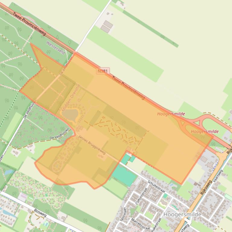 Kaart van postcodegebied 9423TC.