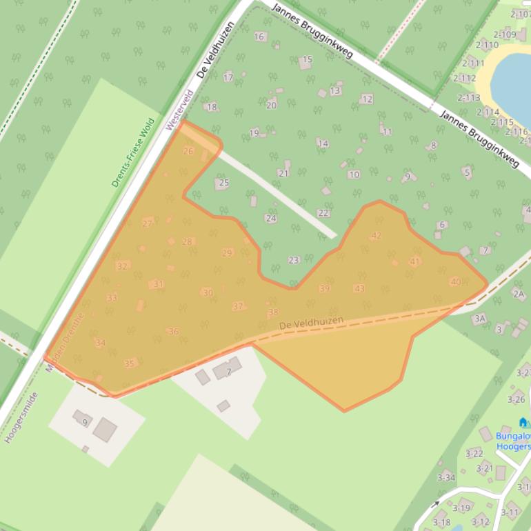 Kaart van postcodegebied 9423TE.