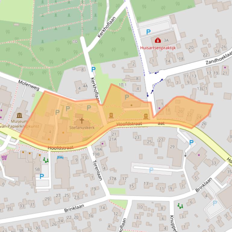 Kaart van postcodegebied 9431AD.