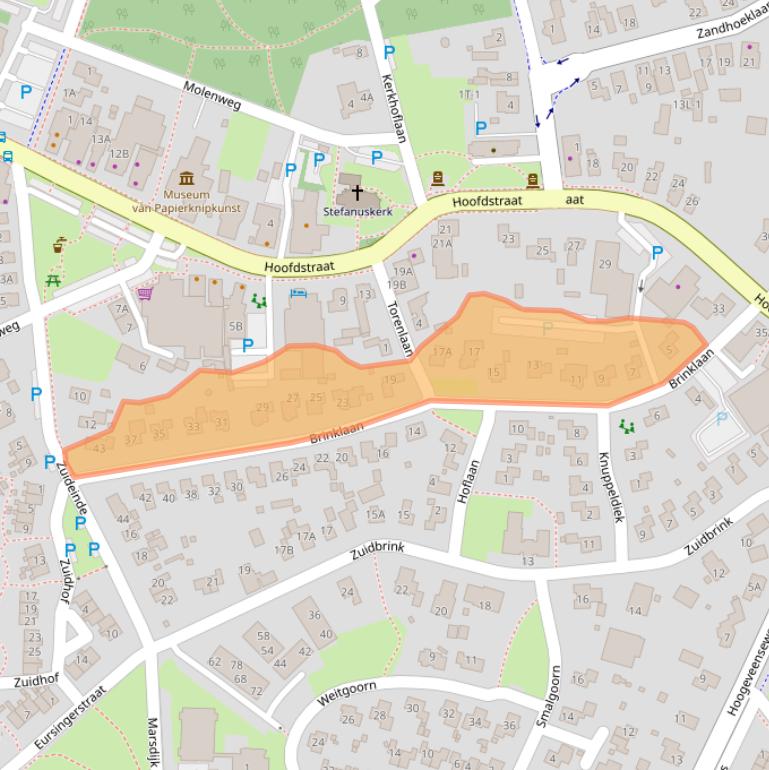 Kaart van postcodegebied 9431AJ.