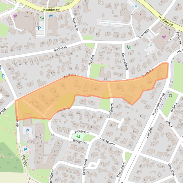 Kaart van postcodegebied 9431AR.