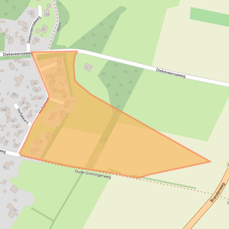 Kaart van postcodegebied 9431BD.