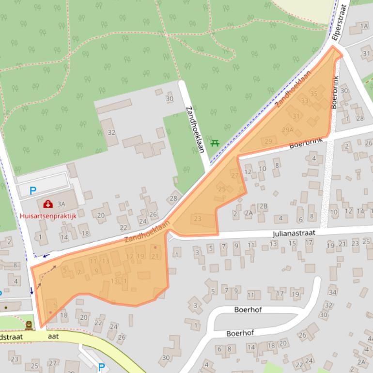 Kaart van postcodegebied 9431BK.