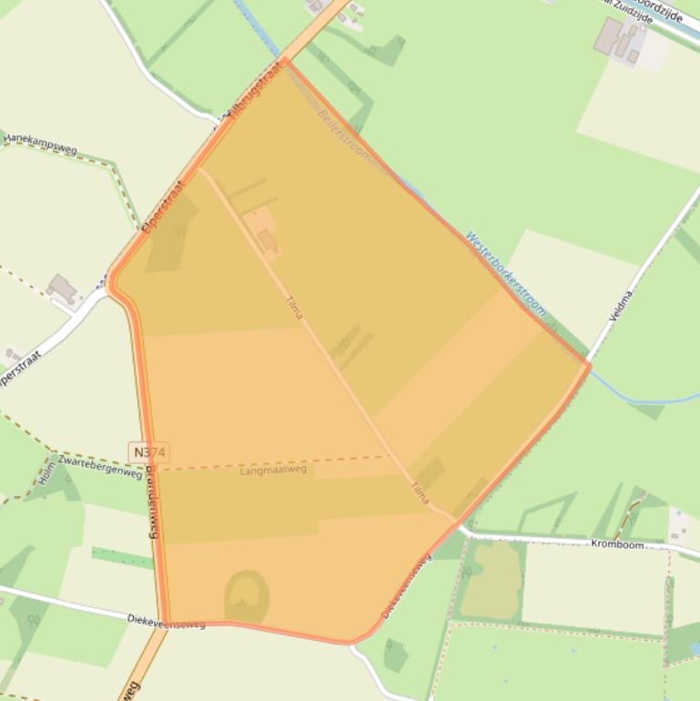 Kaart van postcodegebied 9431BP.