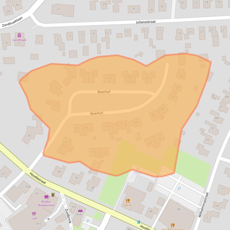 Kaart van postcodegebied 9431BT.